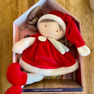 JoliJou Doudou et Campagnie Festive Red and White Plush 12”